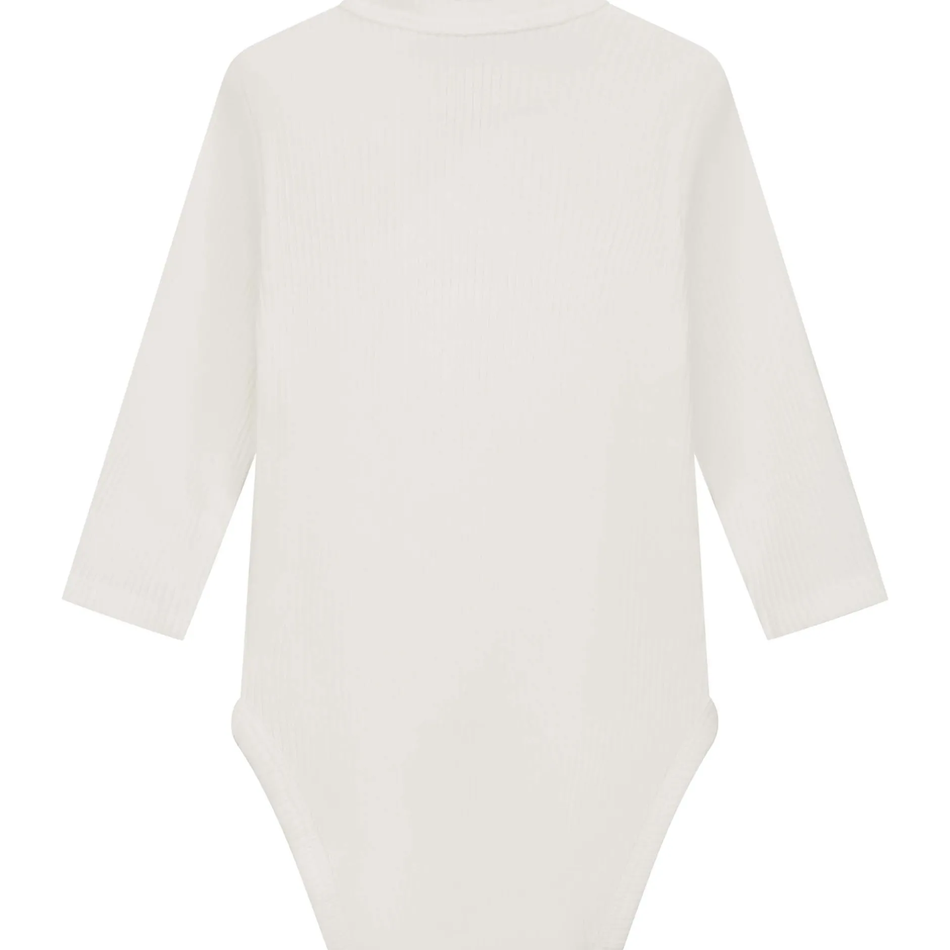 Rompers|Rompers*Prénatal newborn overslagromper rib lange mouwen effen wit Ivory White