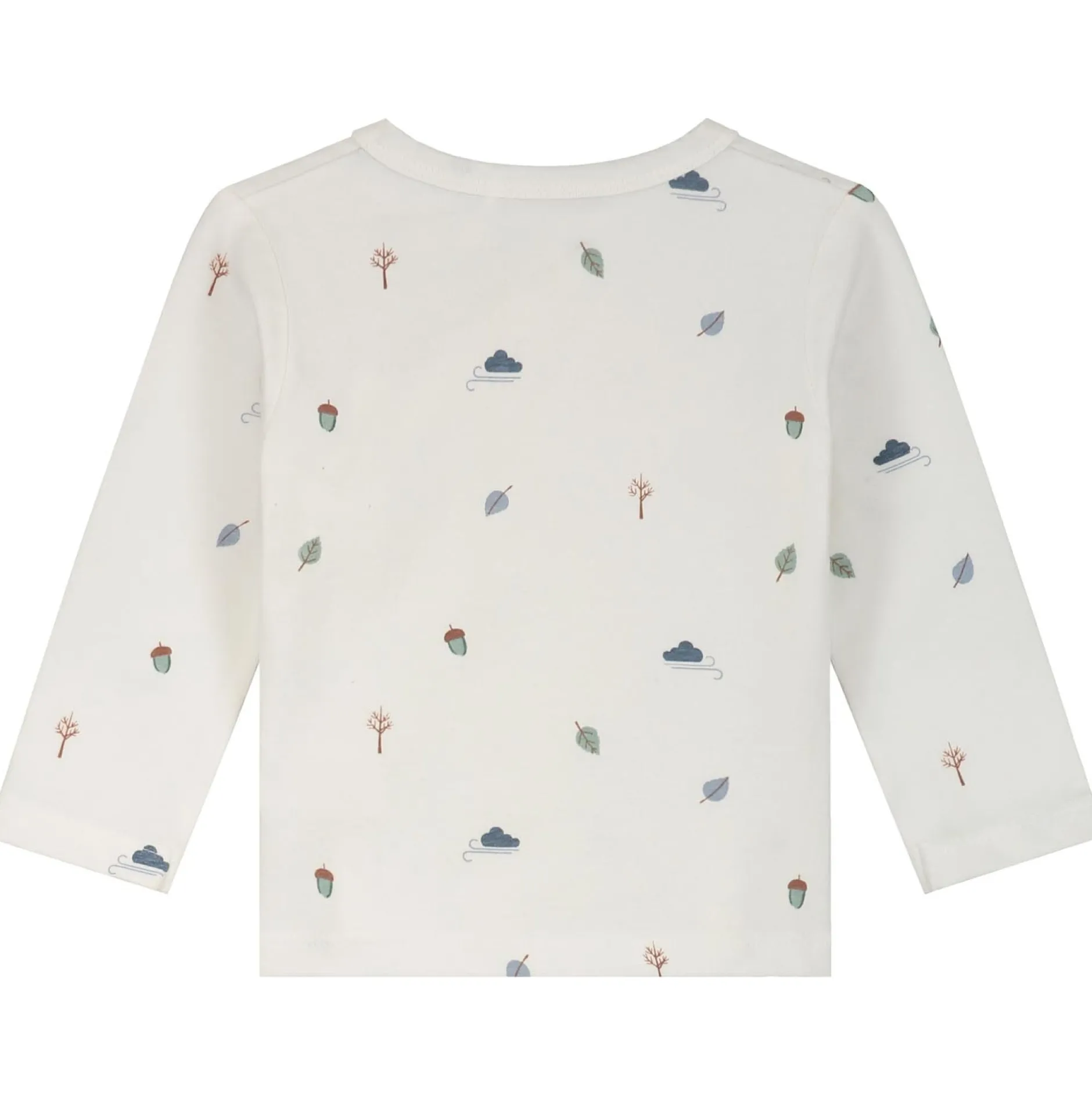 Shirts & Blouses|Shirts & Blouses*Prénatal newborn overslagshirt lange mouwen bladeren wit Ivory White