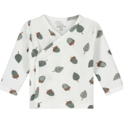 Shirts & Blouses|Shirts & Blouses*Prénatal newborn overslagshirt wafel lange mouwen all over print wit Ivory White