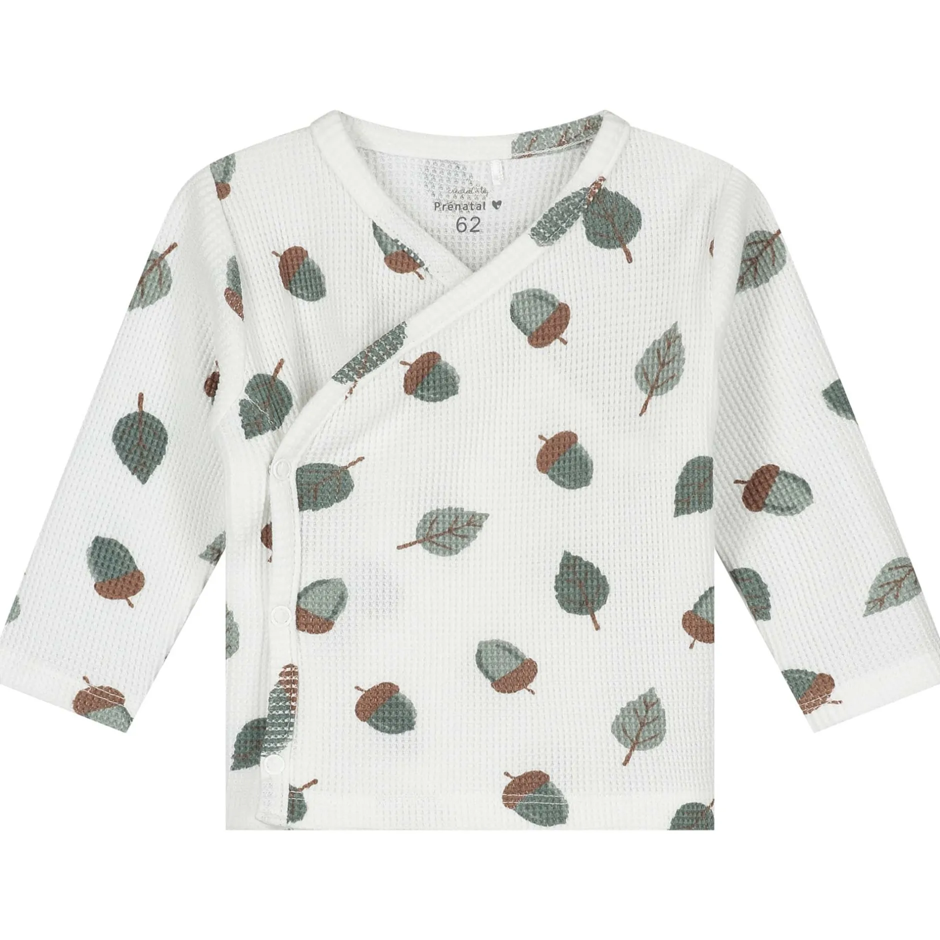 Shirts & Blouses|Shirts & Blouses*Prénatal newborn overslagshirt wafel lange mouwen all over print wit Ivory White