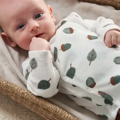 Shirts & Blouses|Shirts & Blouses*Prénatal newborn overslagshirt wafel lange mouwen all over print wit Ivory White