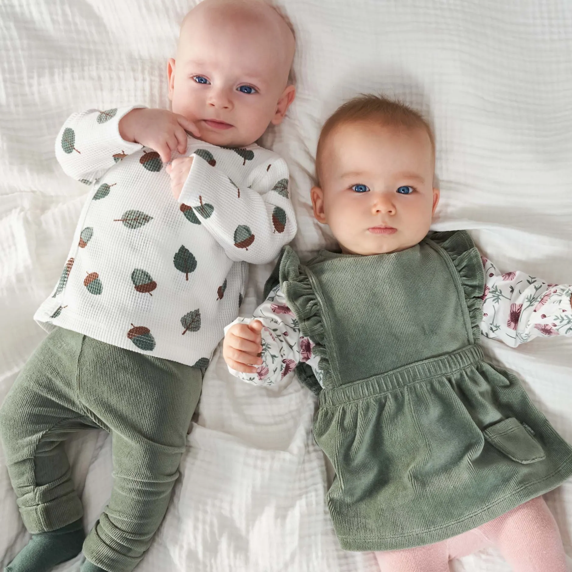 Shirts & Blouses|Shirts & Blouses*Prénatal newborn overslagshirt wafel lange mouwen all over print wit Ivory White