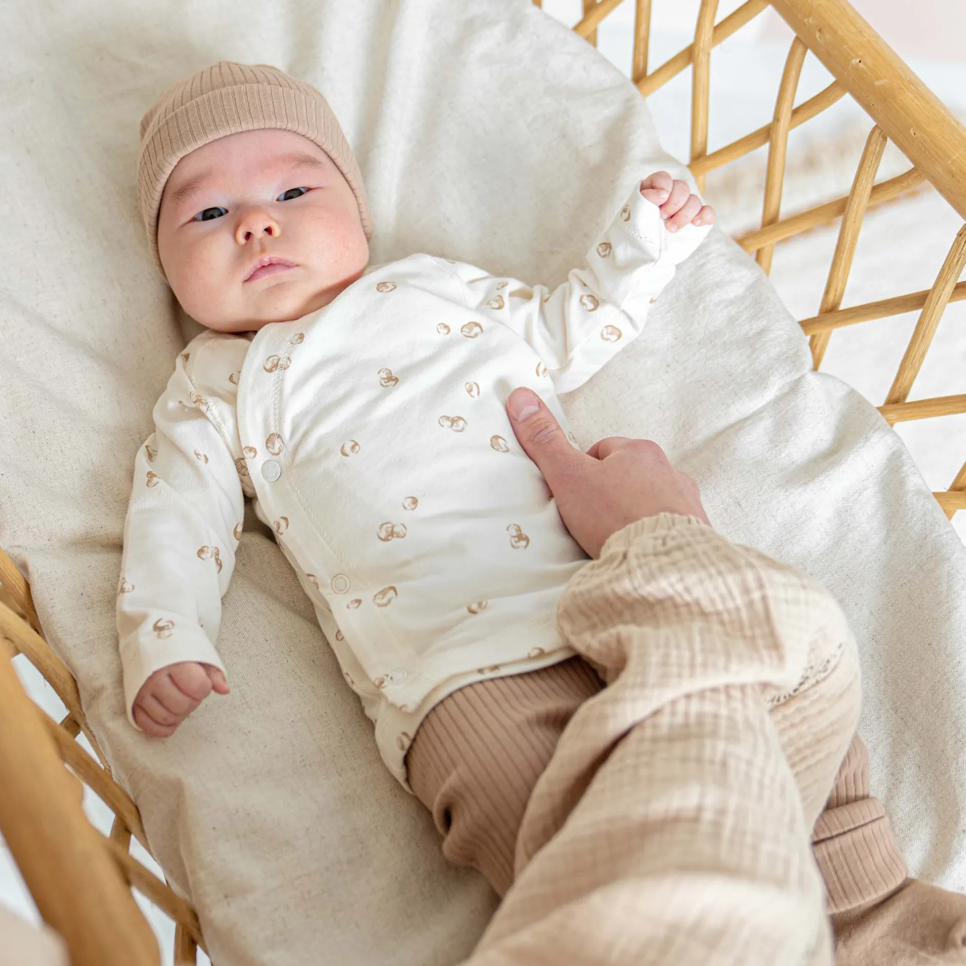 Shirts & Blouses|Shirts & Blouses*Prénatal newborn overslagshirt lange mouwen all over print beige Dark Off-White