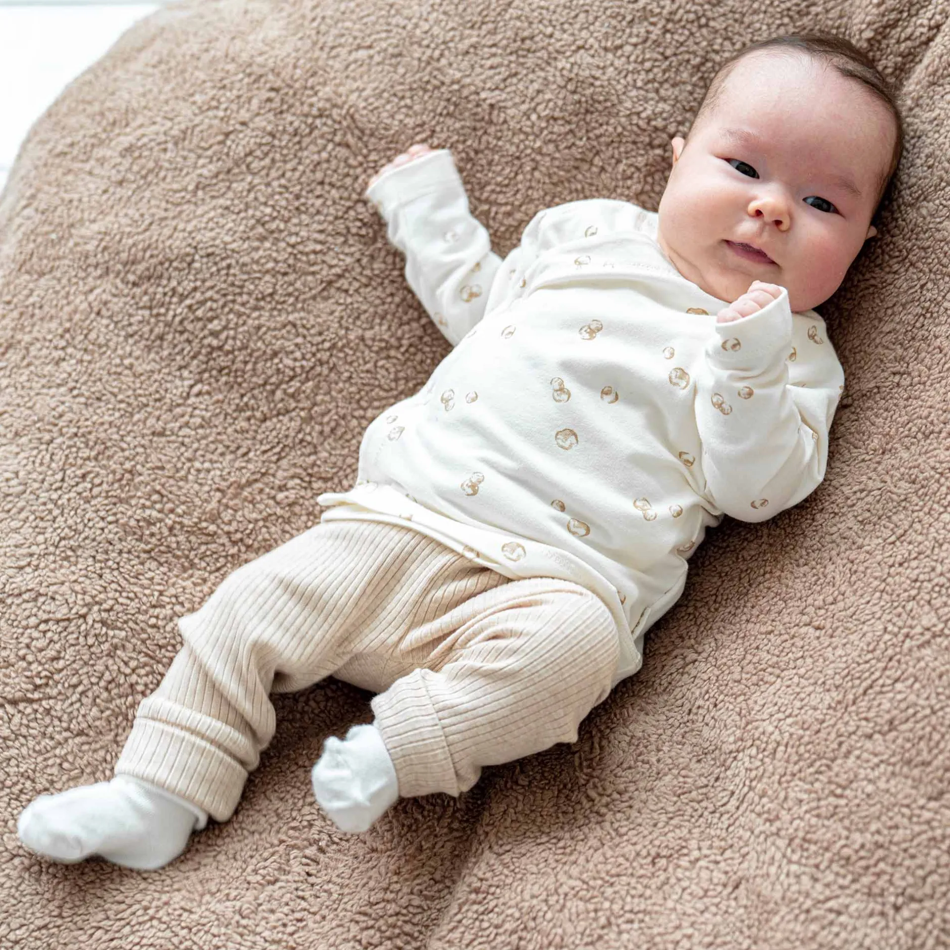 Shirts & Blouses|Shirts & Blouses*Prénatal newborn overslagshirt lange mouwen all over print beige Dark Off-White