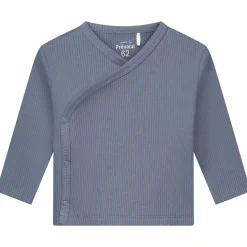 Shirts & Blouses|Shirts & Blouses*Prénatal newborn overslagshirt rib lange mouwen effen blauw Blue Grey