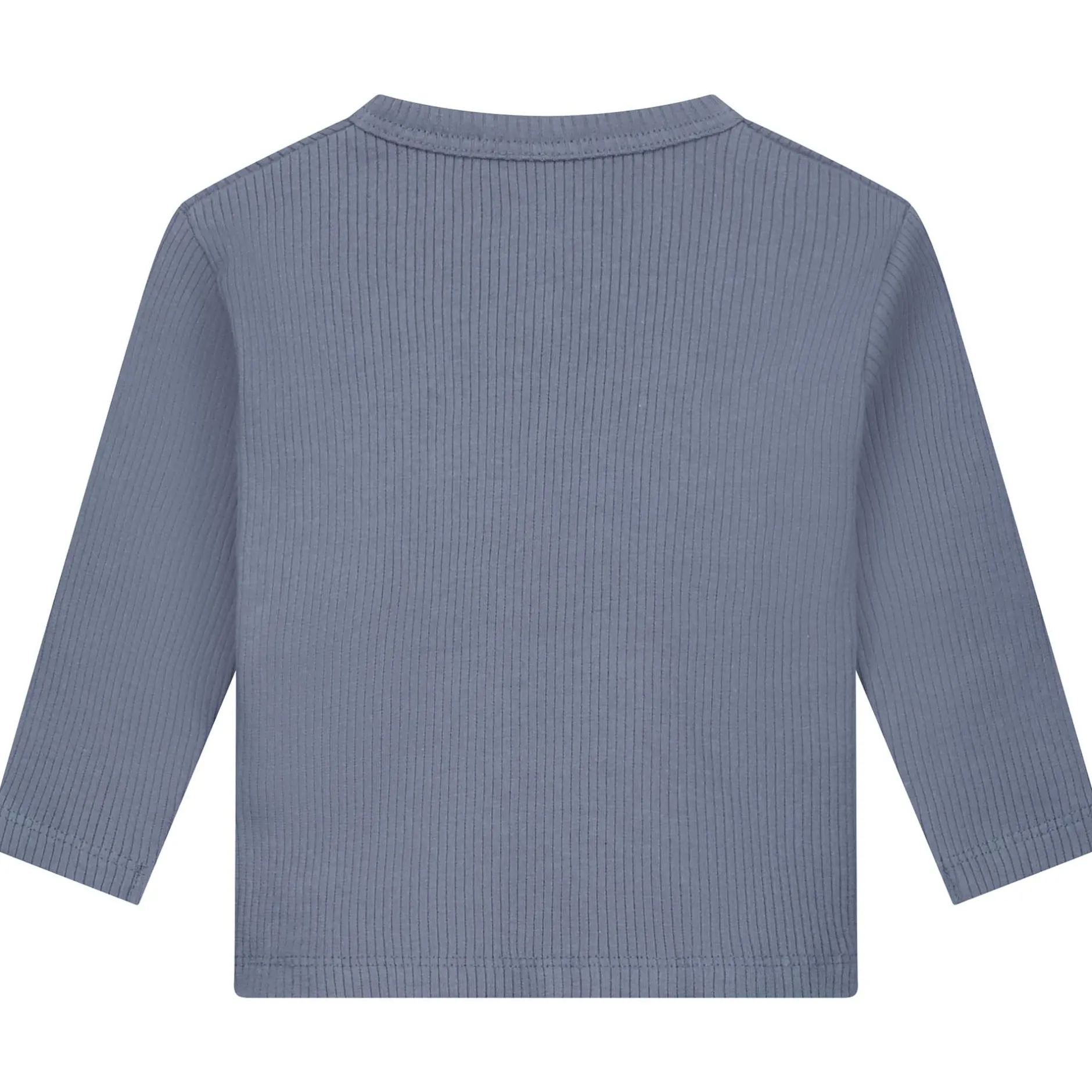 Shirts & Blouses|Shirts & Blouses*Prénatal newborn overslagshirt rib lange mouwen effen blauw Blue Grey