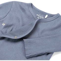 Shirts & Blouses|Shirts & Blouses*Prénatal newborn overslagshirt rib lange mouwen effen blauw Blue Grey
