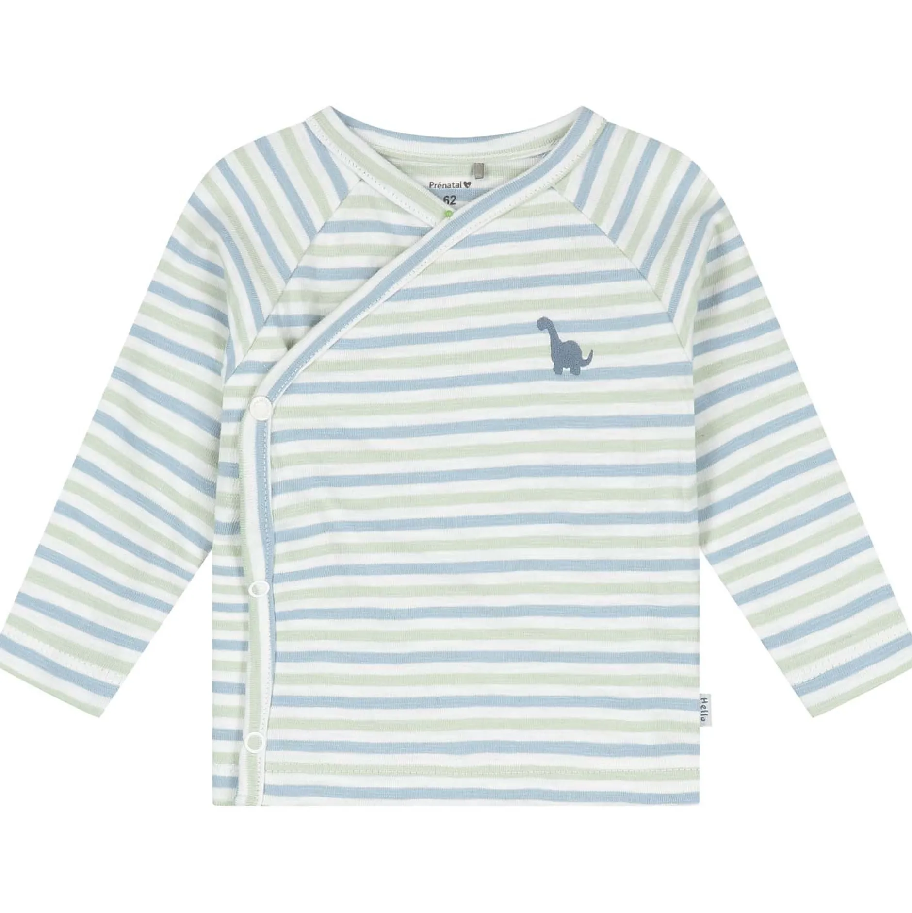 Shirts & Blouses|Shirts & Blouses*Prénatal newborn overslagshirt lange mouwen strepen groen Dark Green Melange