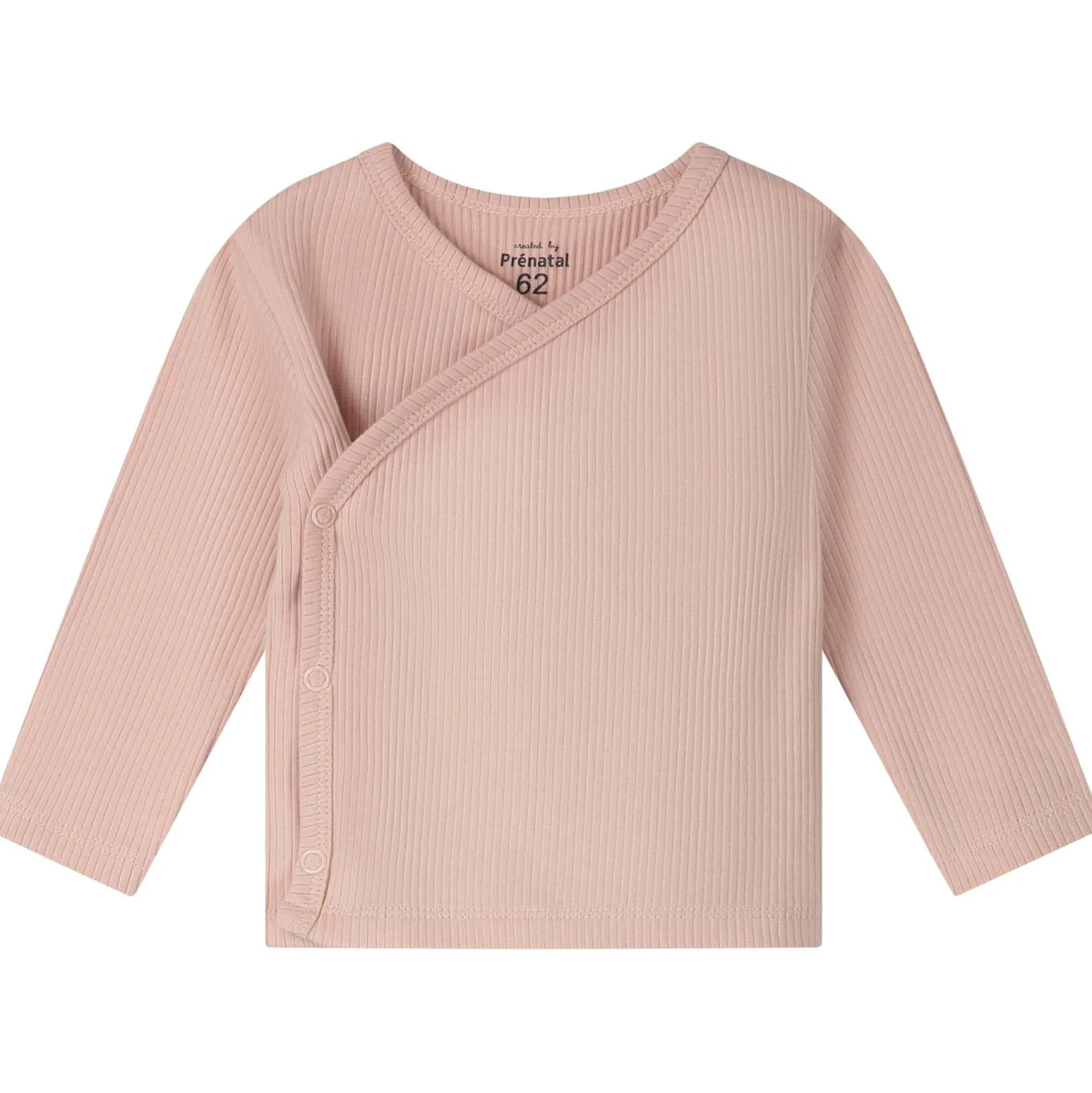 Shirts & Blouses|Shirts & Blouses*Prénatal newborn overslagshirt rib lange mouwen effen roze Powder Pink