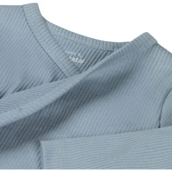 Shirts & Blouses|Shirts & Blouses*Prénatal newborn overslagshirt rib lange mouwen effen blauw Steel Blue
