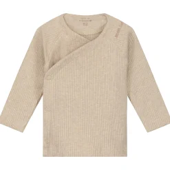 Shirts & Blouses|Shirts & Blouses*Prénatal newborn overslagshirt rib lange mouwen effen beige Beigebrown