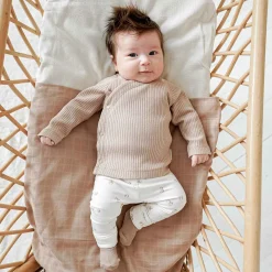 Shirts & Blouses|Shirts & Blouses*Prénatal newborn overslagshirt rib lange mouwen effen beige Beigebrown