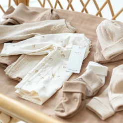 Shirts & Blouses|Shirts & Blouses*Prénatal newborn overslagshirt rib lange mouwen effen beige Beigebrown