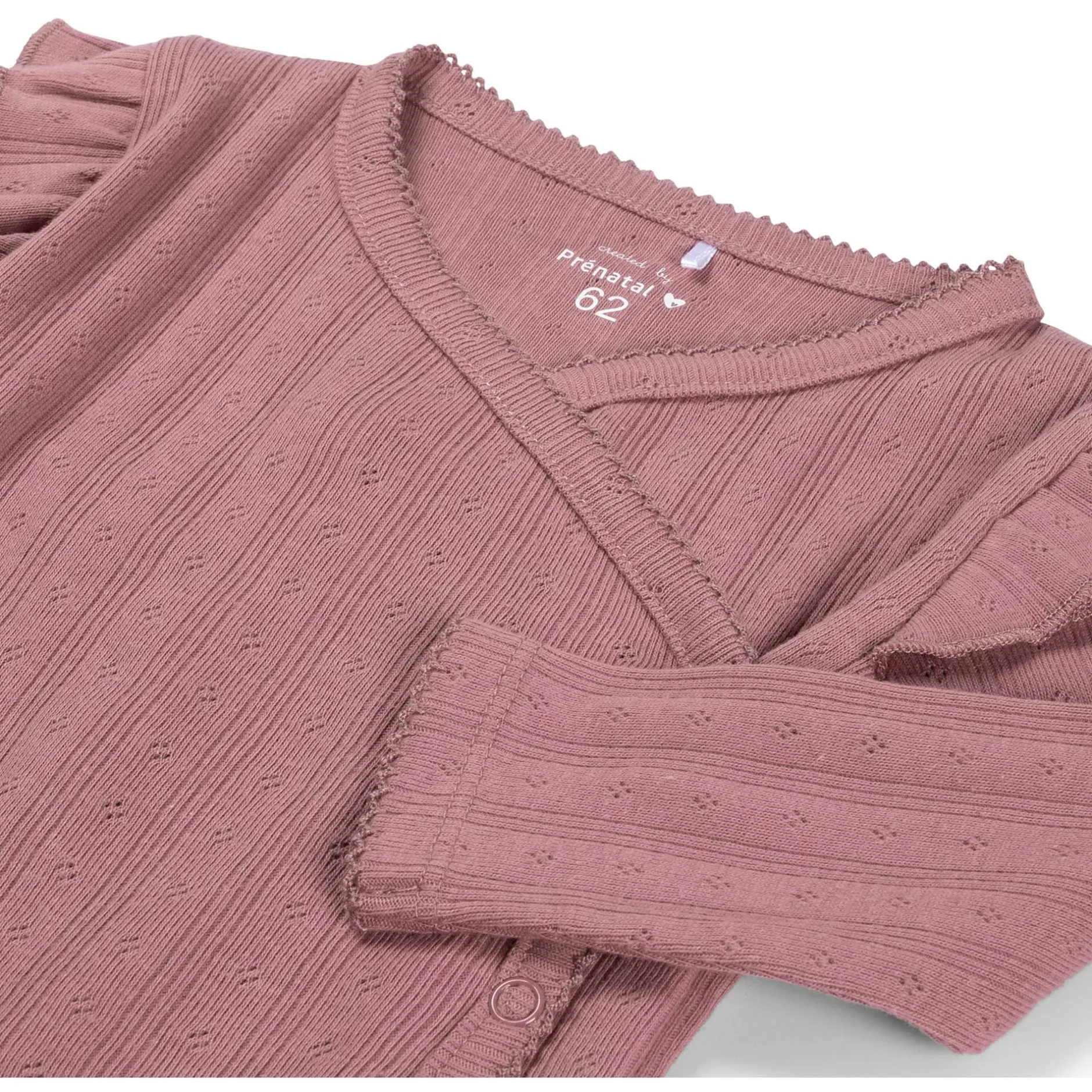 Shirts & Blouses|Shirts & Blouses*Prénatal newborn overslagshirt ajour lange mouwen effen roze Violet Pink