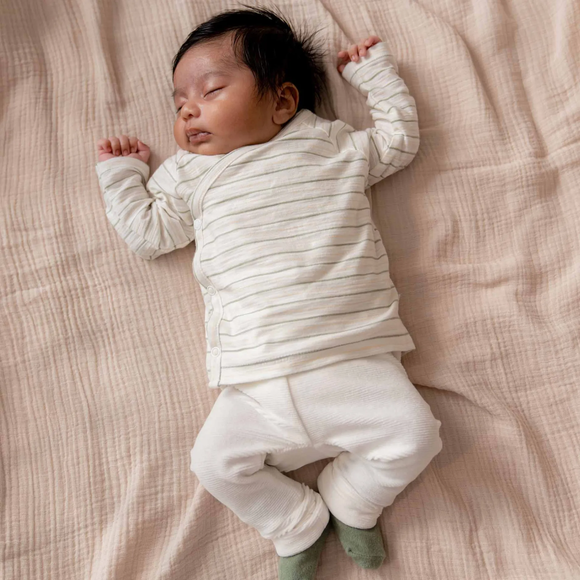 Shirts & Blouses|Shirts & Blouses*Prénatal newborn overslagshirt lange mouwen strepen groen Green Shade