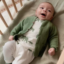 Shirts & Blouses|Shirts & Blouses*Prénatal newborn overslagshirt lange mouwen dierenprint groen Green Shade
