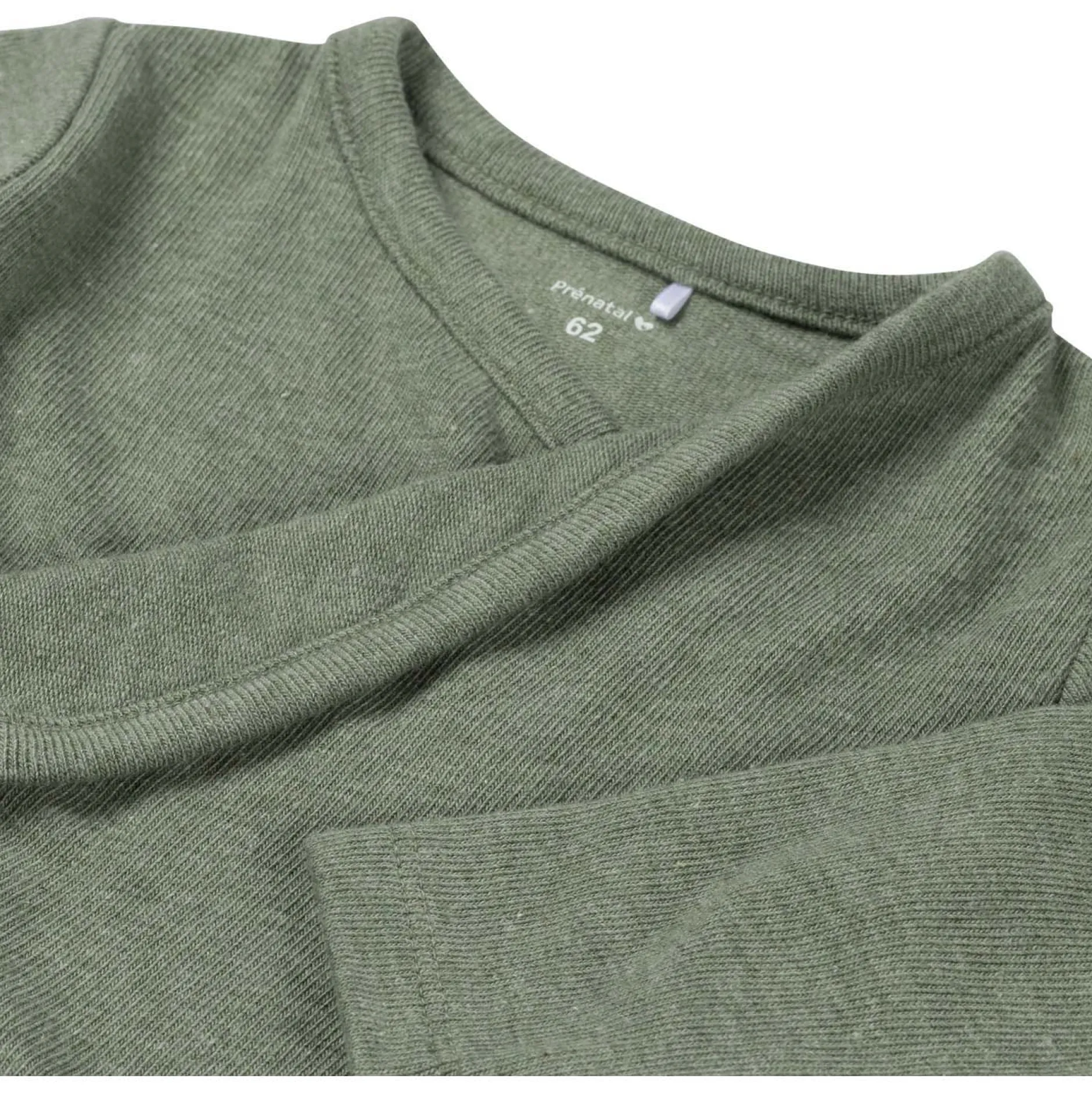 Shirts & Blouses|Shirts & Blouses*Prénatal newborn overslagshirt lange mouwen effen groen Dark Green Melange