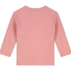 Shirts & Blouses|Shirts & Blouses*Prénatal newborn overslagshirt rib lange mouwen effen roze Dark Pink
