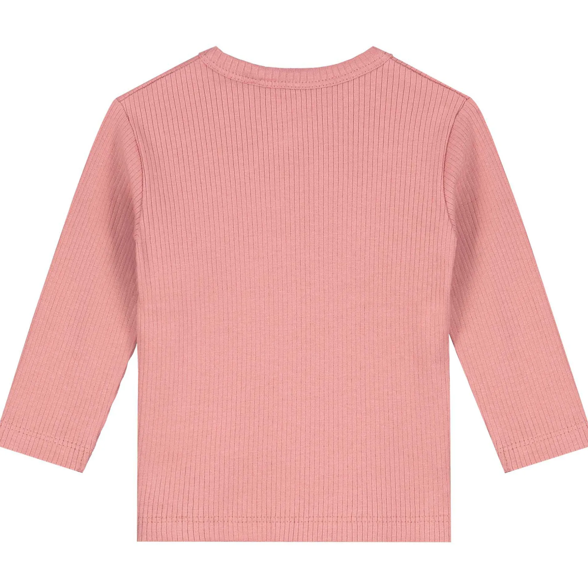 Shirts & Blouses|Shirts & Blouses*Prénatal newborn overslagshirt rib lange mouwen effen roze Dark Pink