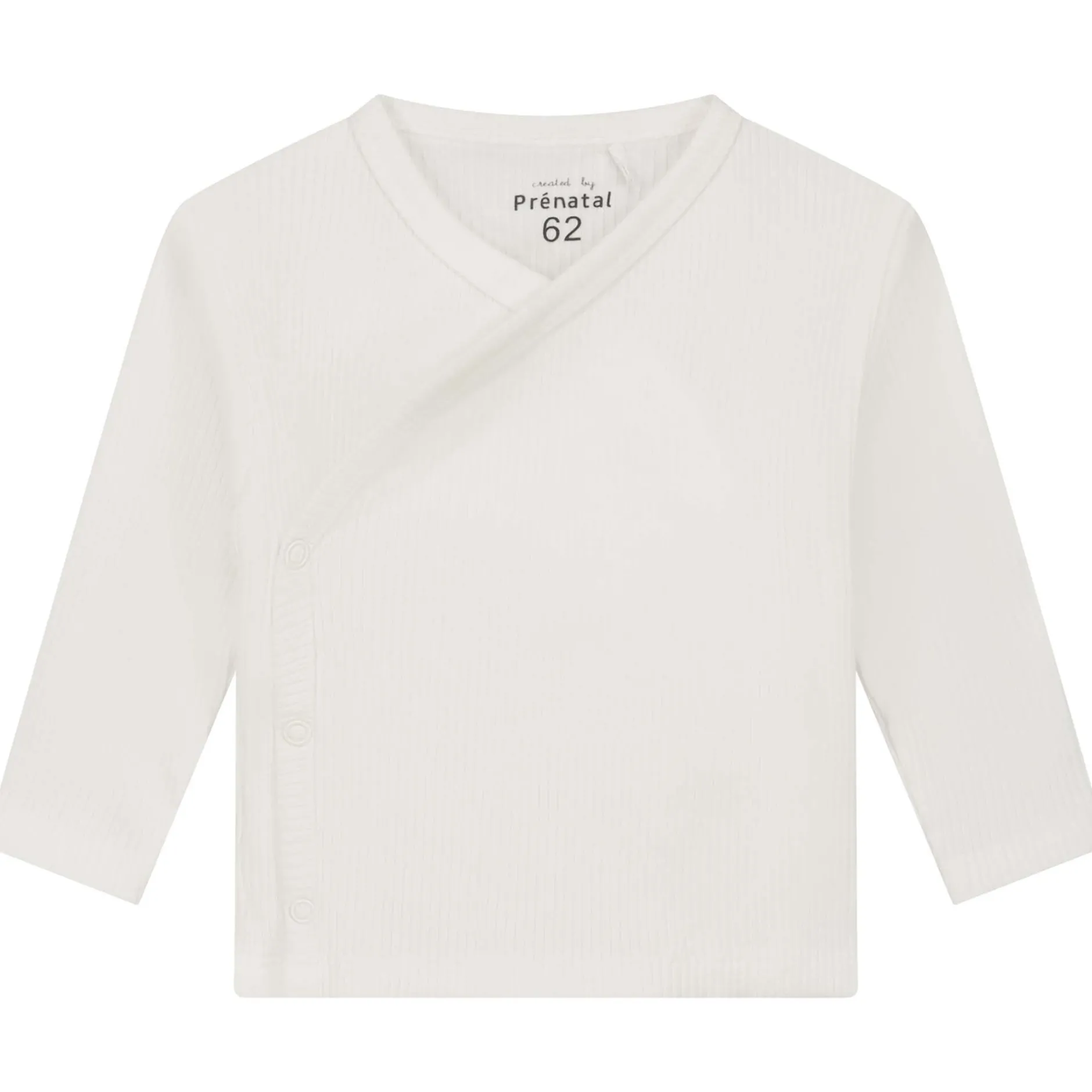 Shirts & Blouses|Shirts & Blouses*Prénatal newborn overslagshirt rib lange mouwen effen wit Ivory White