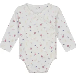 Rompers|Rompers*Prénatal newborn romper lange mouwen bloemen wit Ivory White
