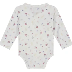 Rompers|Rompers*Prénatal newborn romper lange mouwen bloemen wit Ivory White