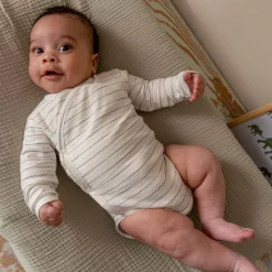 Rompers|Rompers*Prénatal newborn romper lange mouwen strepen groen Green Shade