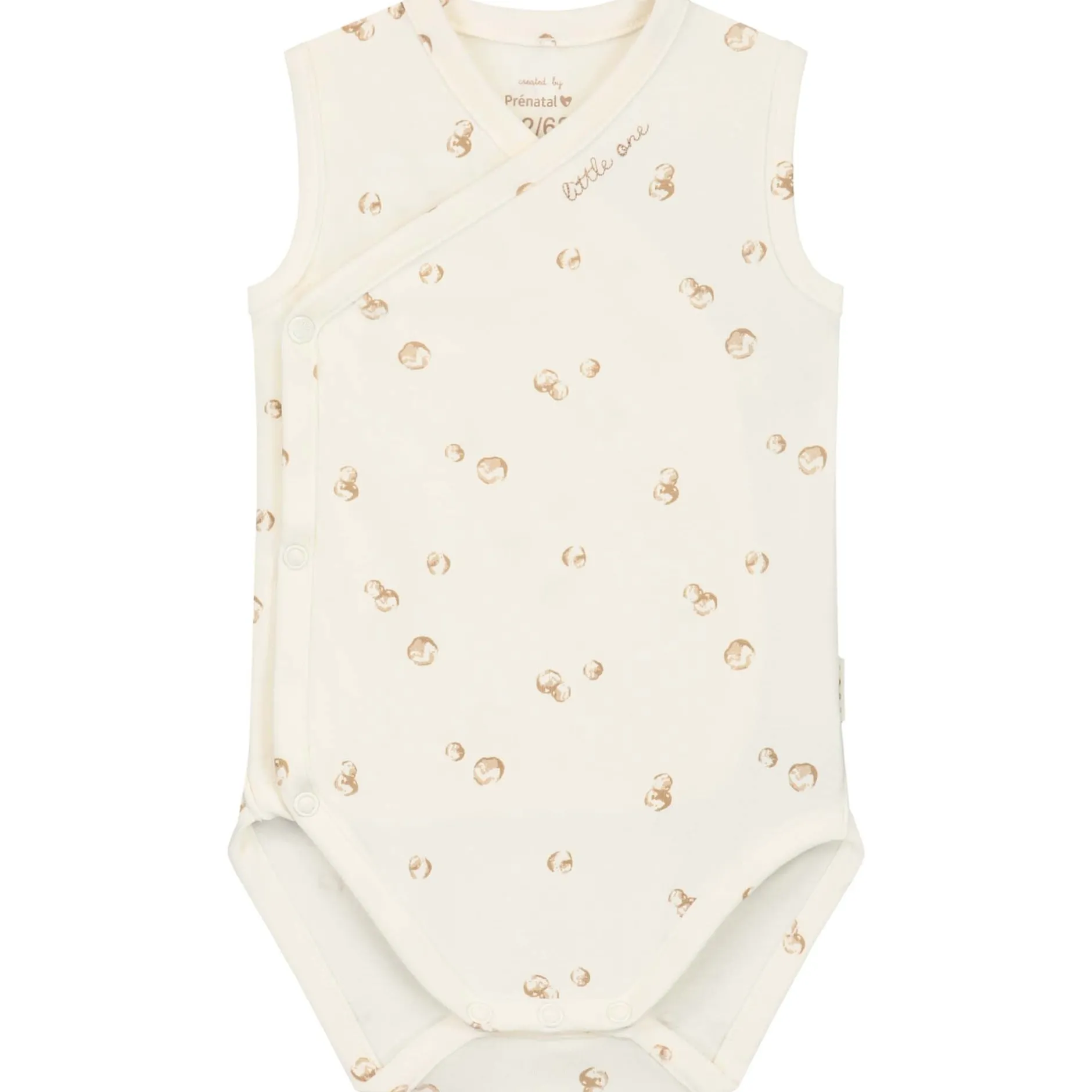 Rompers|Rompers*Prénatal newborn romper mouwloos all over print beige Dark Off-White