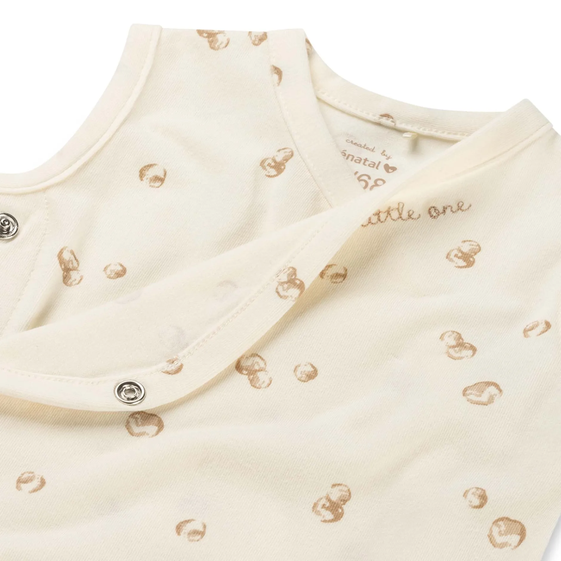 Rompers|Rompers*Prénatal newborn romper mouwloos all over print beige Dark Off-White