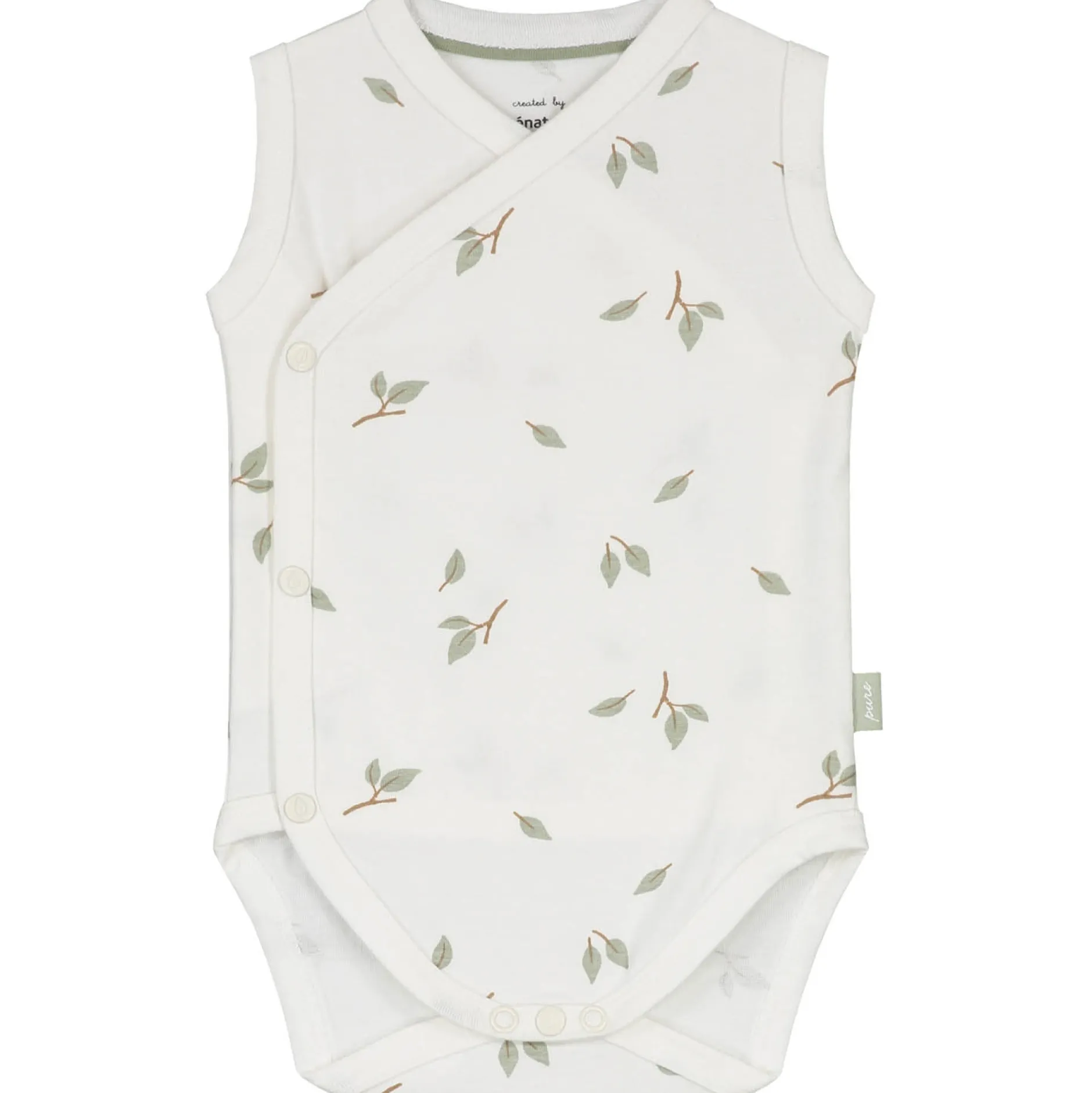 Rompers|Rompers*Prénatal newborn romper Pure mouwloos all over print wit Ivory White