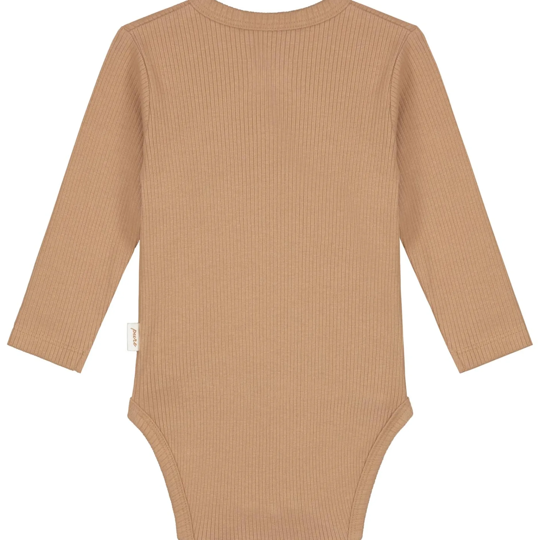 Rompers|Rompers*Prénatal newborn romper rib Pure lange mouwen effen bruin Dark Sand Brown