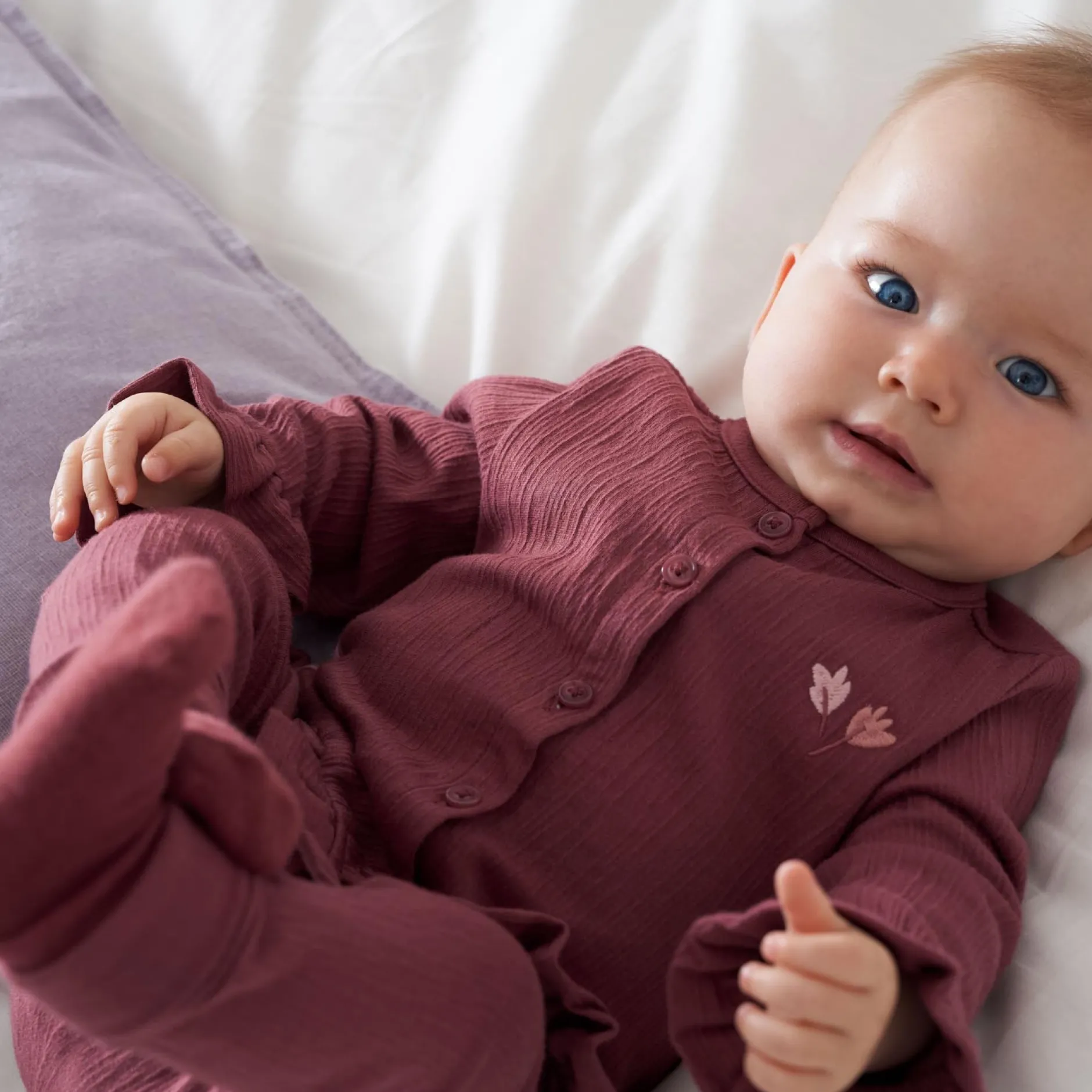 Shirts & Blouses|Shirts & Blouses*Prénatal newborn shirt lange mouwen effen paars Dark Grapepurple