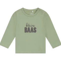 Shirts & Blouses|Shirts & Blouses*Prénatal newborn shirt lange mouwen tekst groen Green Shade