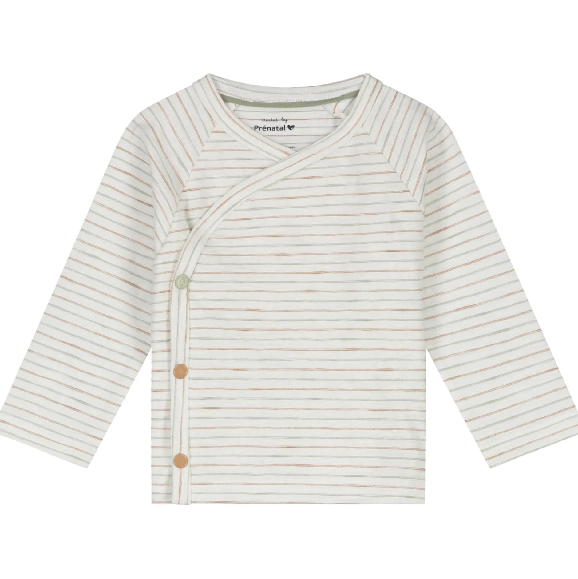 Shirts & Blouses|Shirts & Blouses*Prénatal newborn shirt Pure lange mouwen strepen wit Dark Sand Brown
