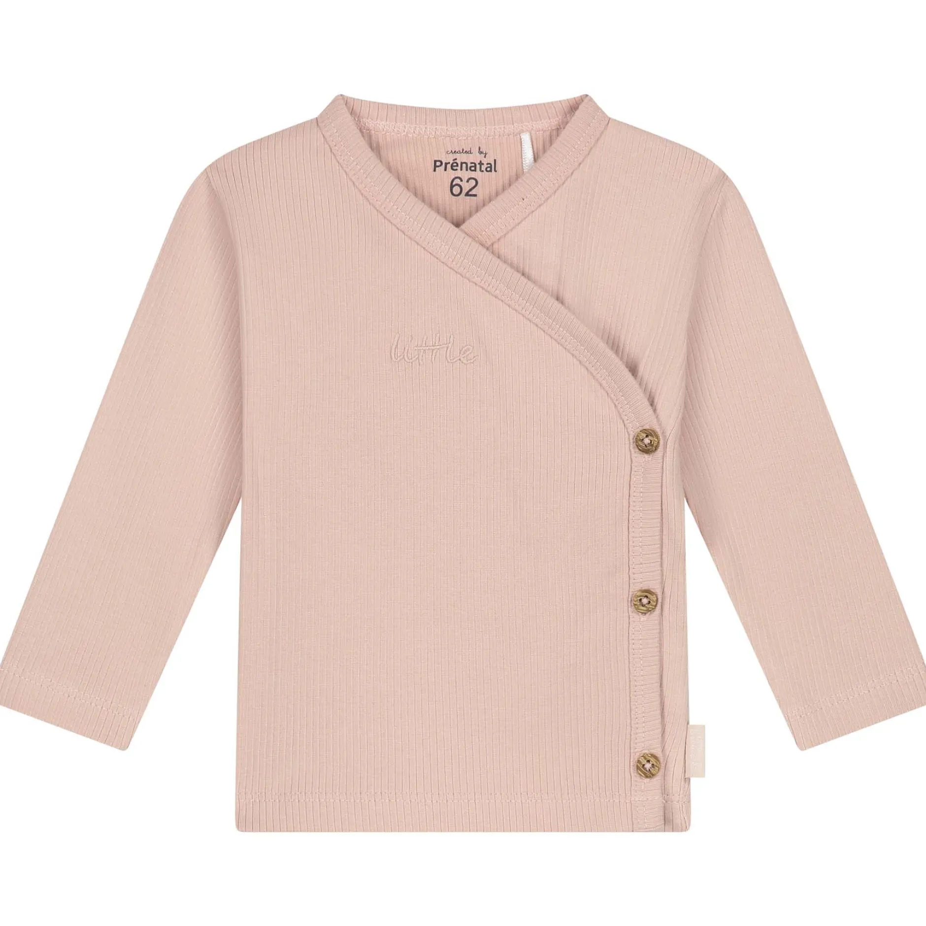 Shirts & Blouses|Shirts & Blouses*Prénatal newborn shirt rib lange mouwen effen roze Pink Shade