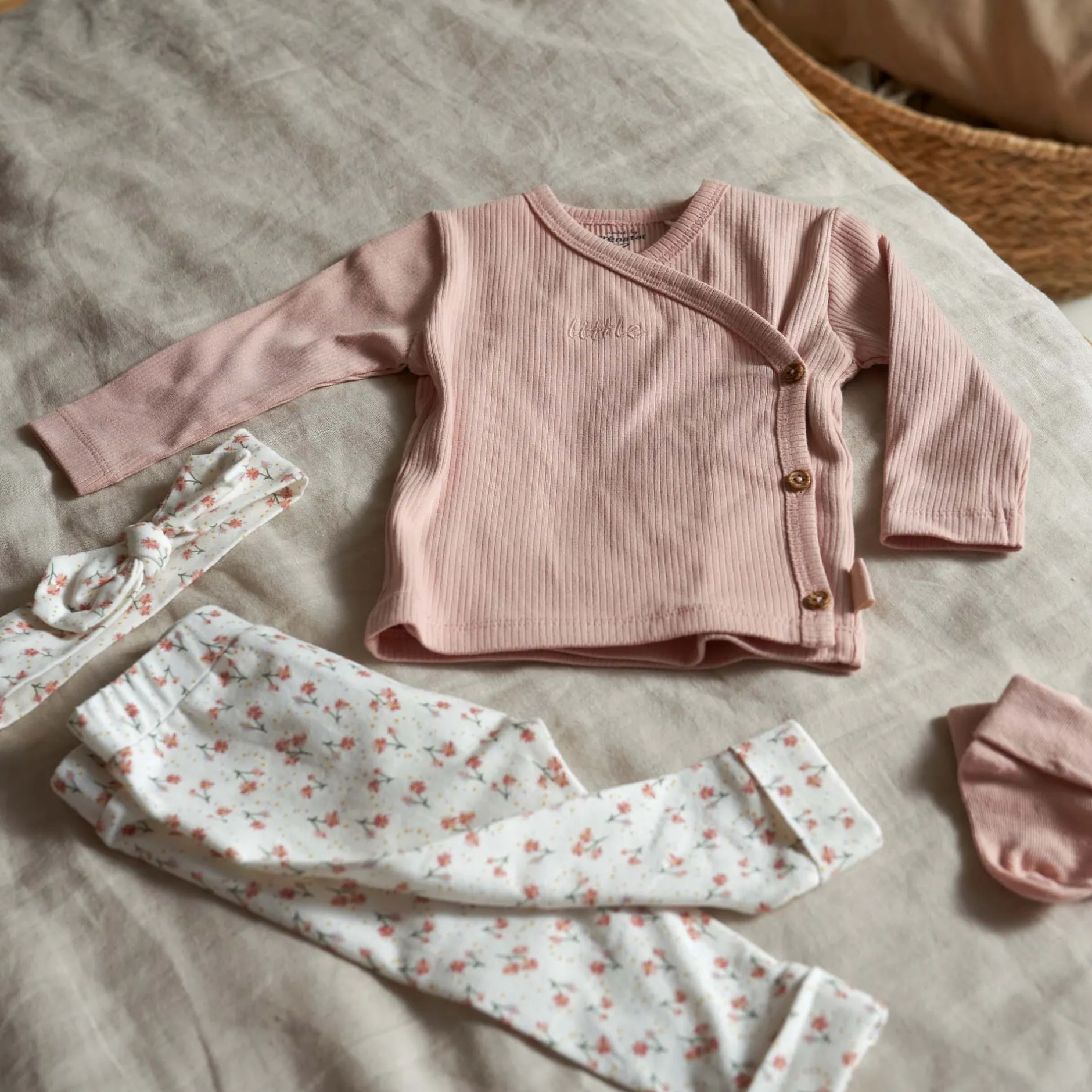 Shirts & Blouses|Shirts & Blouses*Prénatal newborn shirt rib lange mouwen effen roze Pink Shade