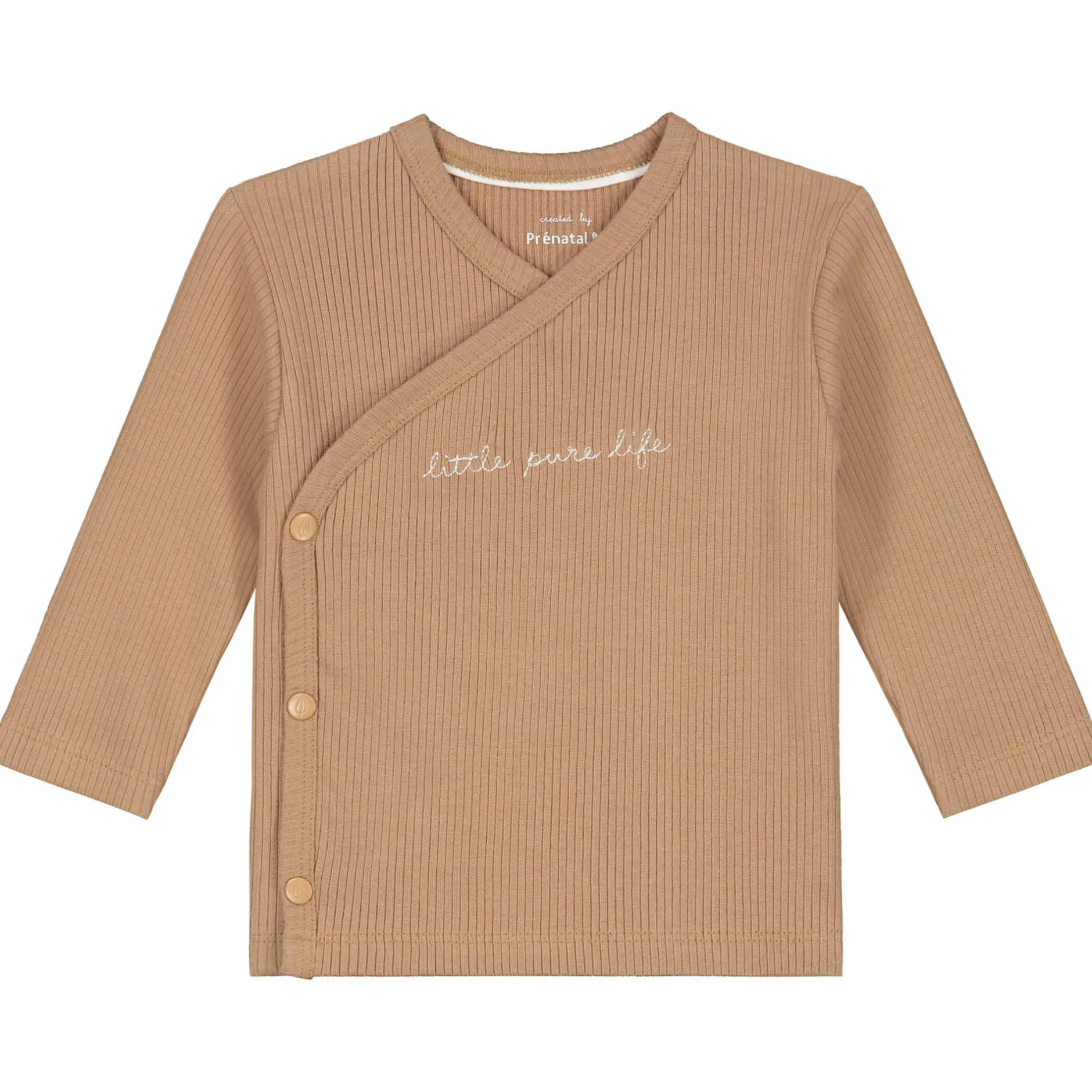 Shirts & Blouses|Shirts & Blouses*Prénatal newborn shirt rib Pure lange mouwen effen bruin Dark Sand Brown