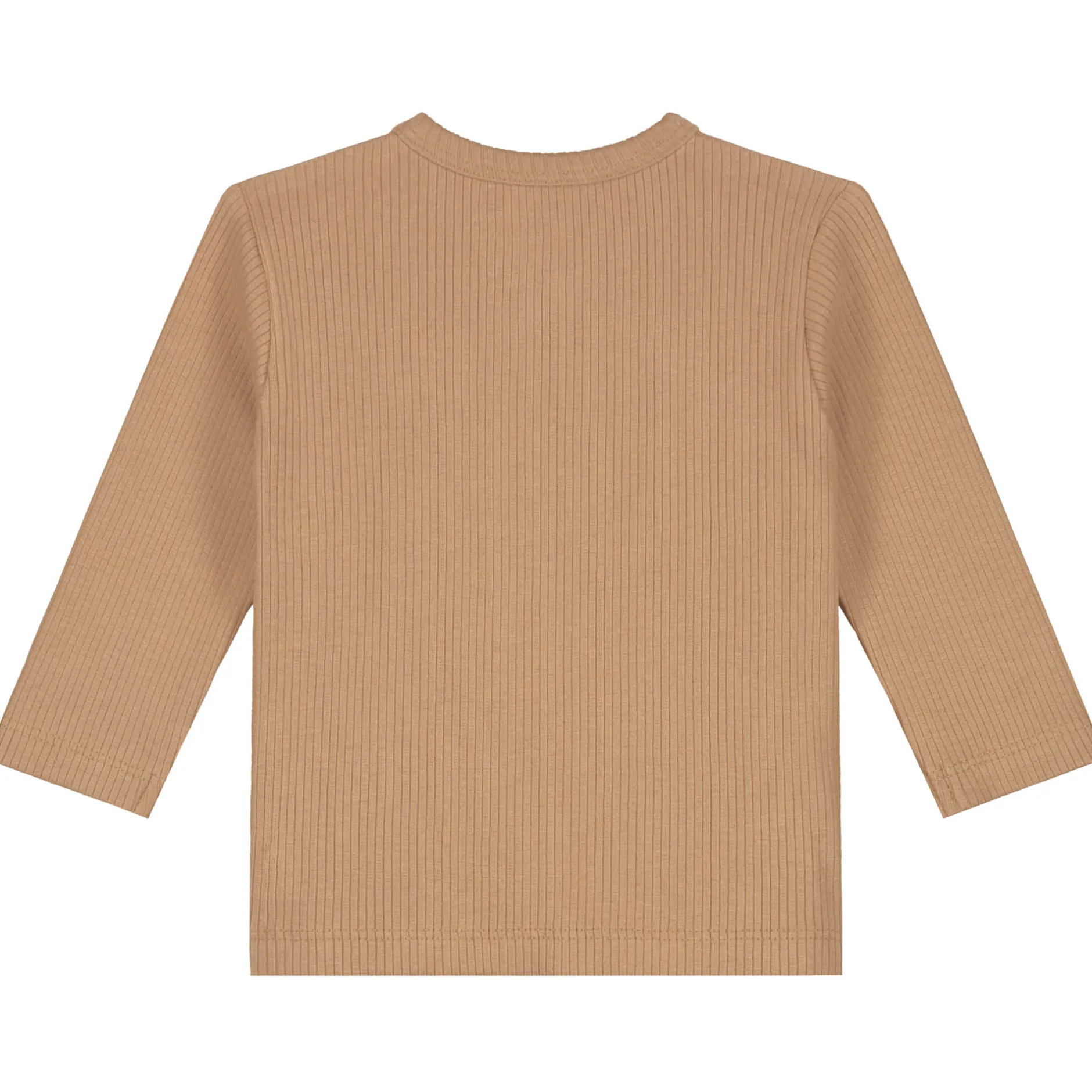 Shirts & Blouses|Shirts & Blouses*Prénatal newborn shirt rib Pure lange mouwen effen bruin Dark Sand Brown