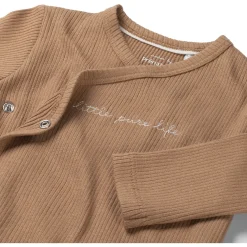 Shirts & Blouses|Shirts & Blouses*Prénatal newborn shirt rib Pure lange mouwen effen bruin Dark Sand Brown
