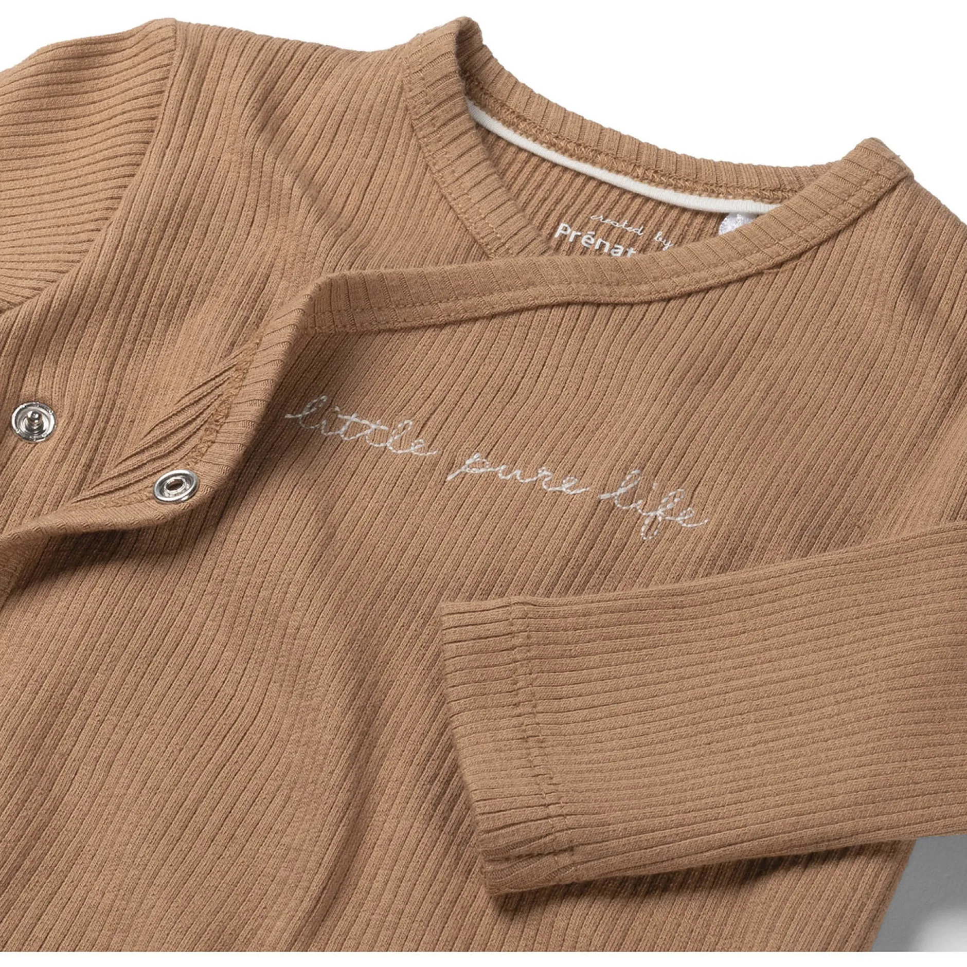 Shirts & Blouses|Shirts & Blouses*Prénatal newborn shirt rib Pure lange mouwen effen bruin Dark Sand Brown