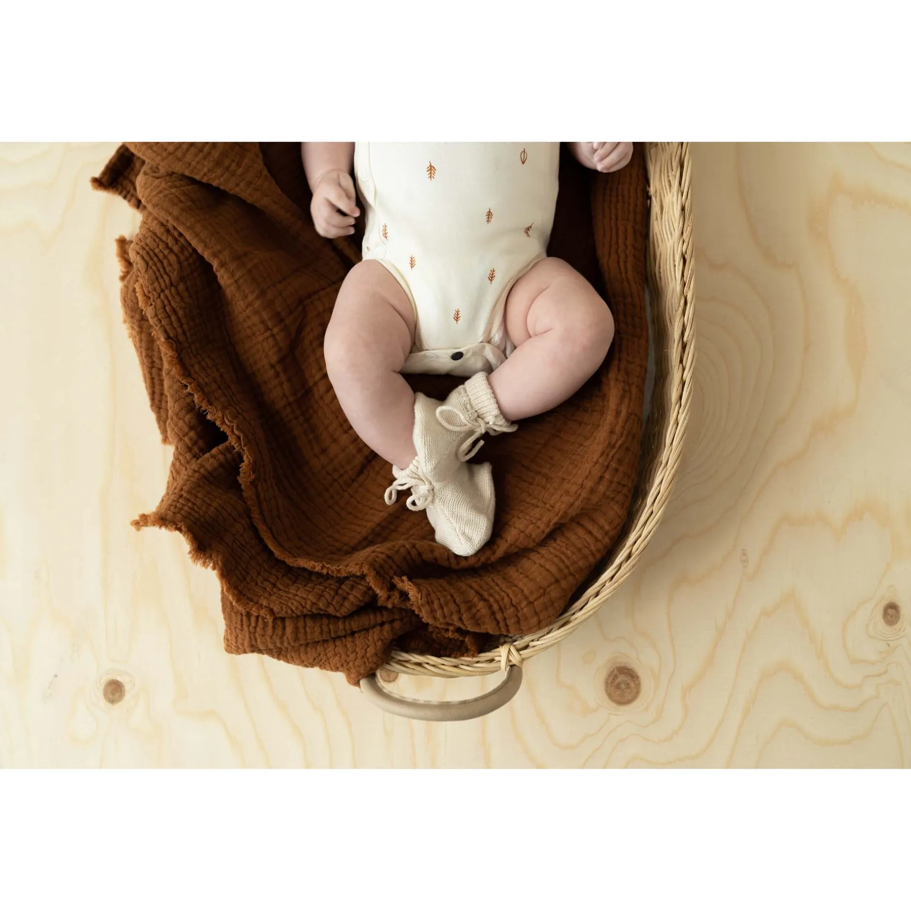 Sokjes & Slofjes*Prénatal newborn slofjes Pure beige Dark Ecru Melange