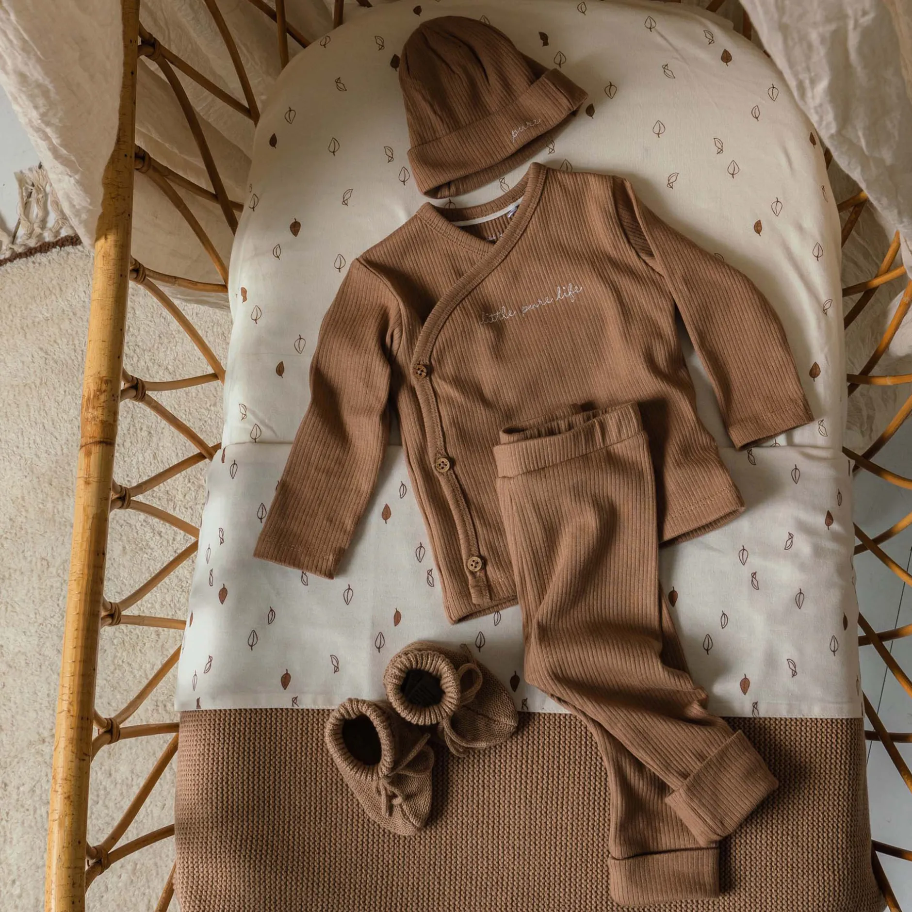 Schoenen & Slofjes|Schoenen & Slofjes*Prénatal newborn slofjes Pure bruin Dark Sand Brown