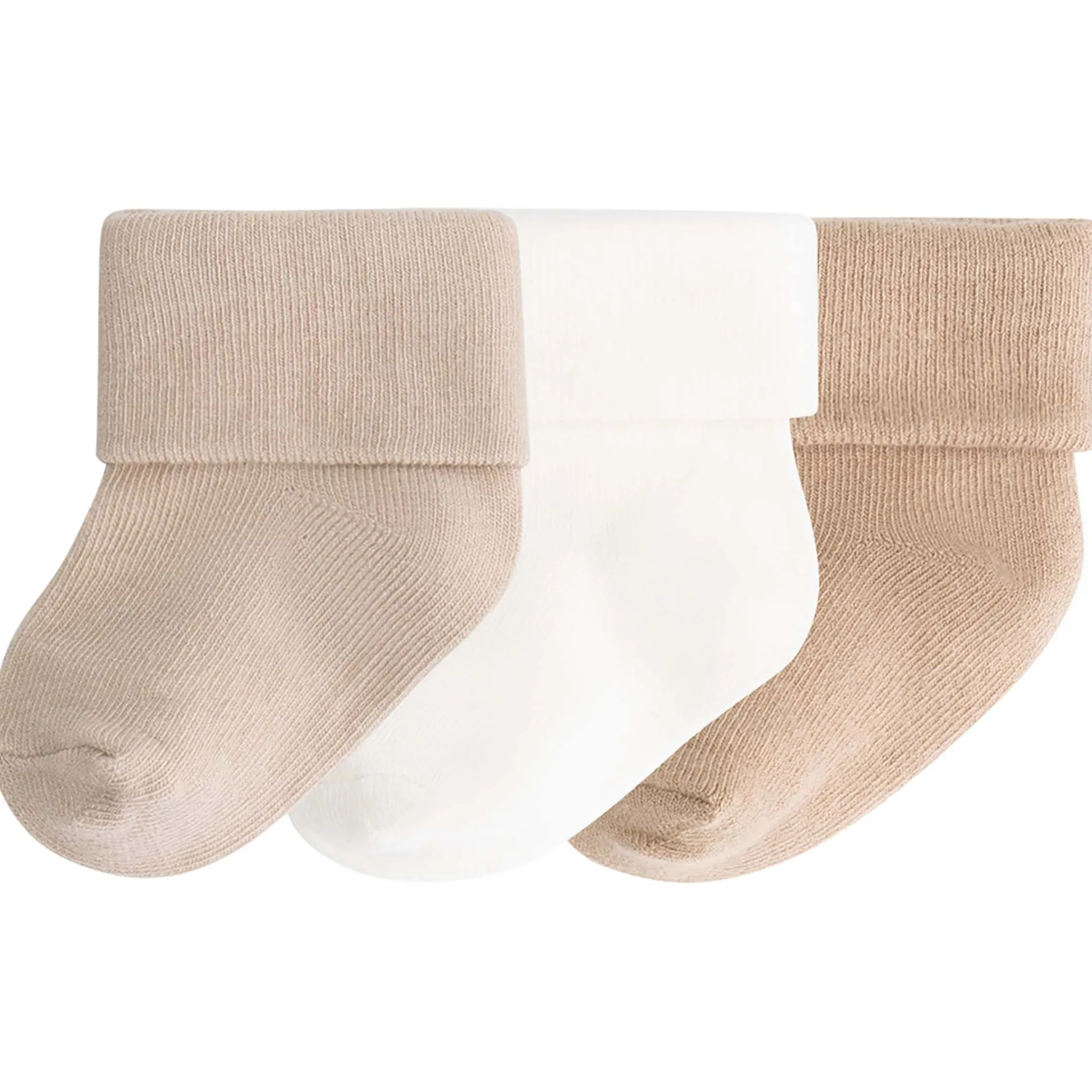 Sokjes & Slofjes*Prénatal newborn sokjes 3-pack taupe Soft Taupe Brown