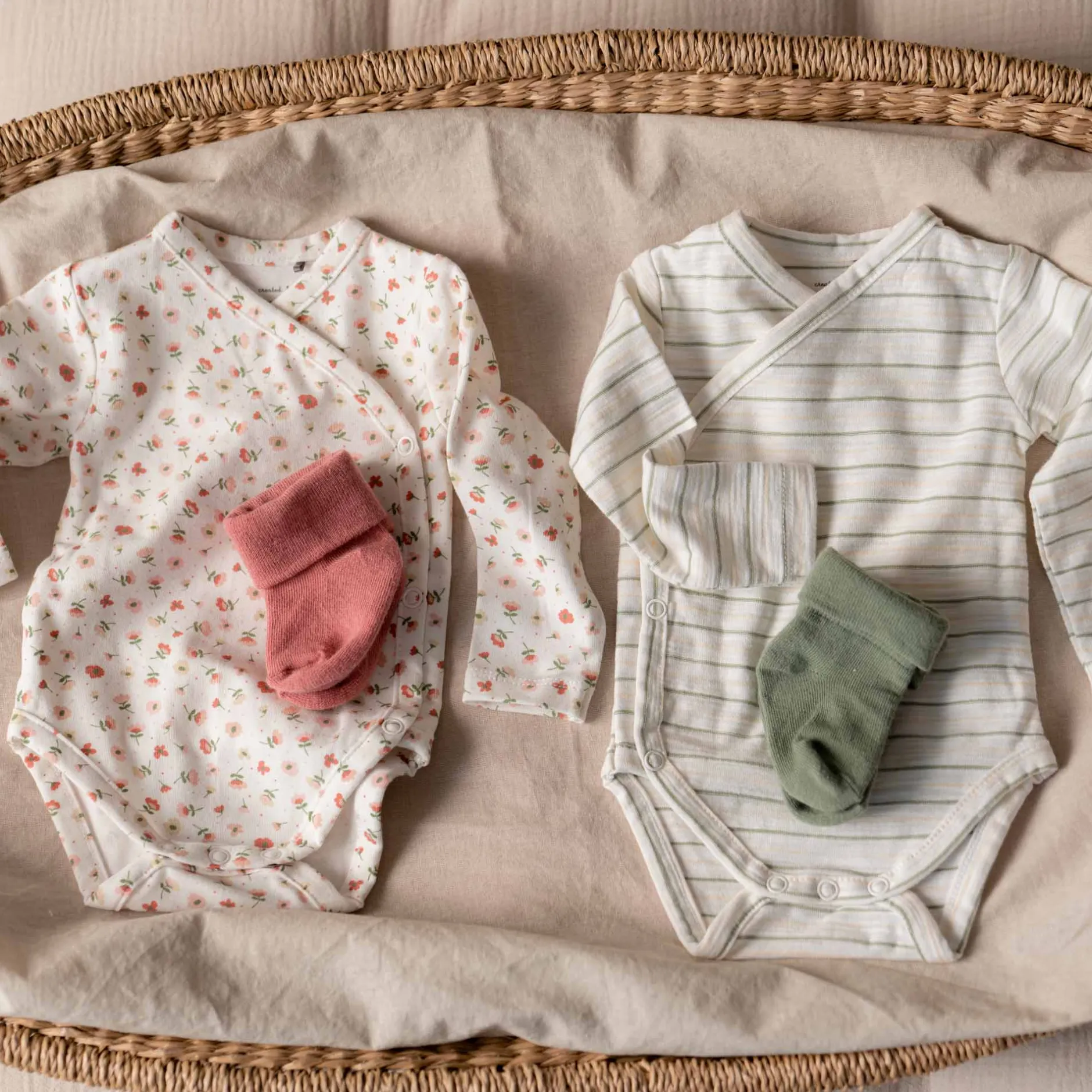Sokjes & Slofjes*Prénatal newborn sokken 3 paar groen Green Shade