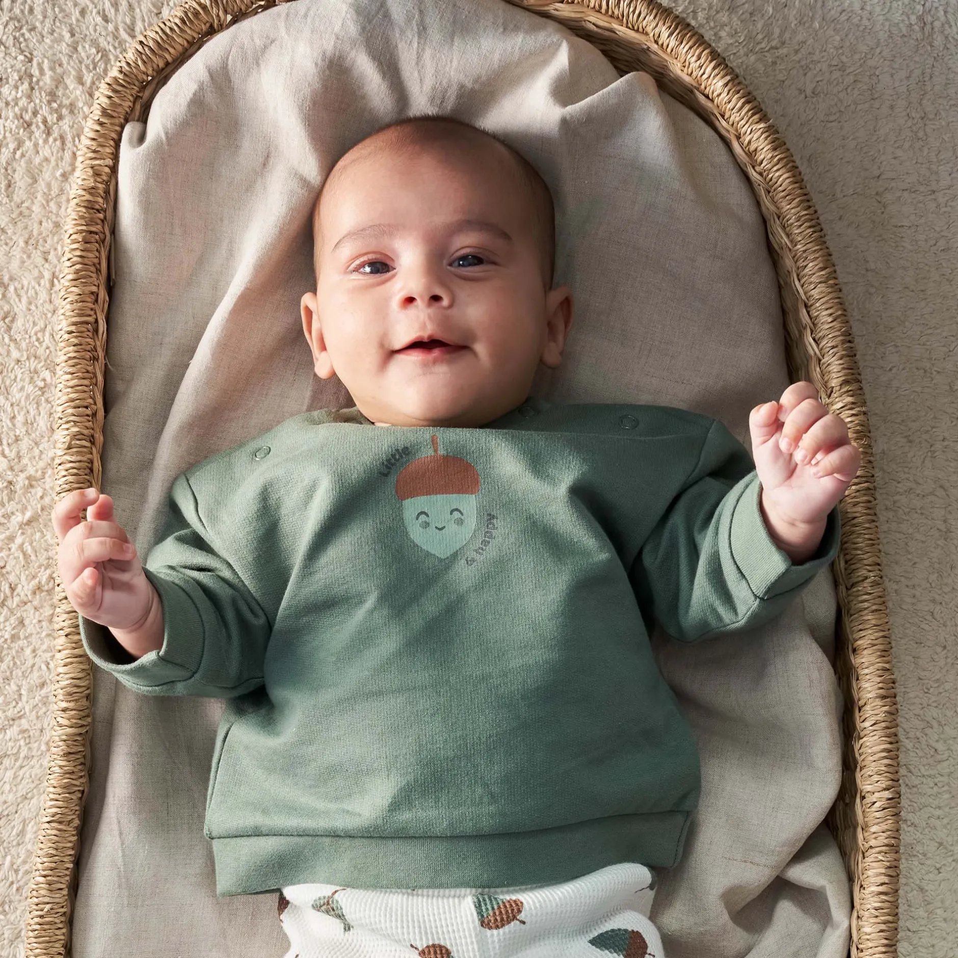 Truien & Vesten|Truien & Sweaters*Prénatal newborn sweater groen Light Forest Green
