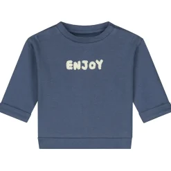 Truien & Vesten|Truien & Vesten*Prénatal newborn sweater lange mouwen printopdruk blauw Dark Kobalt