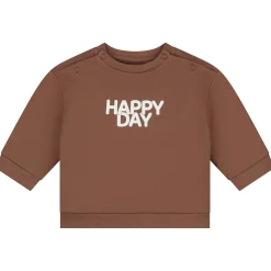 Truien & Vesten|Truien & Sweaters*Prénatal newborn sweater lange mouwen tekst bruin Brown