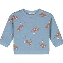 Truien & Vesten|Truien & Vesten*Prénatal newborn sweater lange mouwen dierenprint blauw Powder Blue