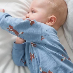 Truien & Vesten|Truien & Vesten*Prénatal newborn sweater lange mouwen dierenprint blauw Powder Blue