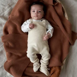 Boxpakjes|Boxpakjes & Jumpsuits*Prénatal newborn tuinbroek Pure mouwloos effen beige Dark Ecru Melange